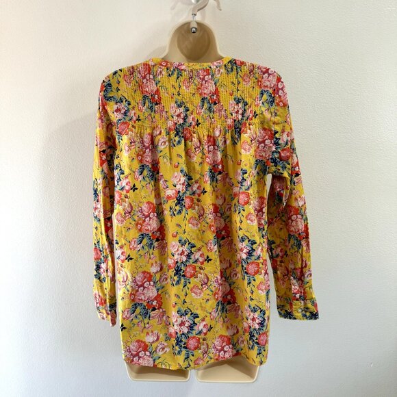 J. Crew Shirt Size 6 / S Liberty Fabric Yellow Floral Blouse Magical Bouquet - Picture 7 of 12